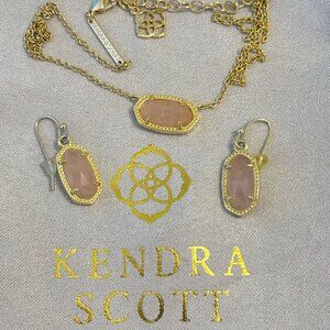 Kendra Scott SET!- Rose Quartz Necklace AND Earrings (a $120 value)